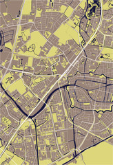 Obraz premium map of the city of Leiden, Netherlands