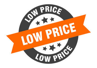 Fototapeta premium low price sign. low price round ribbon sticker. low price tag