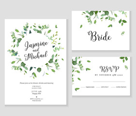 Herbal minimalistic vector frames.