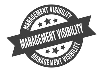 management visibility sign. management visibility round ribbon sticker. management visibility tag