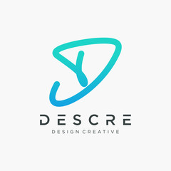 Abstract letter D logo design Vector Illustration Modern Monogram Icon. Creative, Premium Minimal emblem design template. Graphic Alphabet Symbol for Corporate Business Identity.