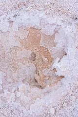 Detail of a salt flat soil in Salta, Argentina
