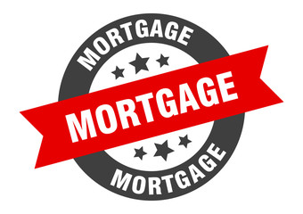 mortgage sign. mortgage round ribbon sticker. mortgage tag