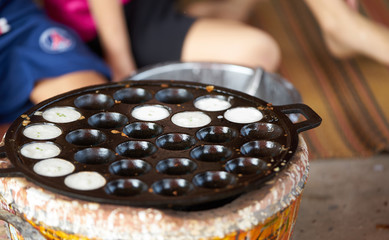 Thai sweetmeat in mini pan stove