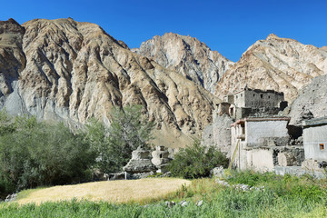 Markha ancient village along the Markha valley trek. Ladakh, India