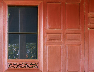 Window outside view of Thai style house