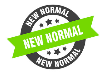 Obraz premium new normal sign. new normal round ribbon sticker. new normal tag