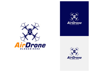 Fototapeta premium Drone logo design template. Photography drone icon vector. Creative design. Illustration