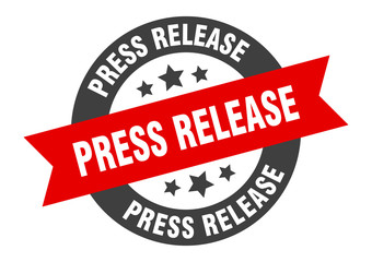 press release sign. press release round ribbon sticker. press release tag