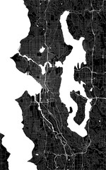 map of the city of Seattle, Washington, USA - obrazy, fototapety, plakaty