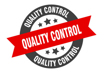 quality control sign. quality control round ribbon sticker. quality control tag
