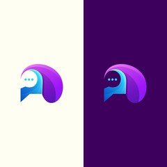 awesome media chat logo design premium