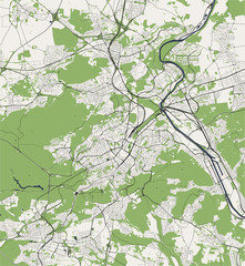 map of the city of Stuttgart, Germany
