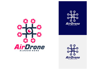 Fototapeta premium Drone logo design template. Photography drone icon vector. Creative design. Illustration