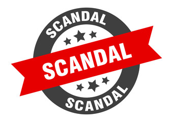 scandal sign. scandal round ribbon sticker. scandal tag