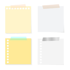 Note Paper with Tape in Yellow and White Color