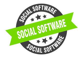 social software sign. social software round ribbon sticker. social software tag