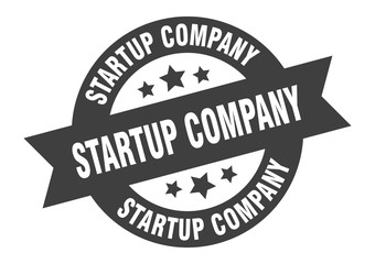 startup company sign. startup company round ribbon sticker. startup company tag