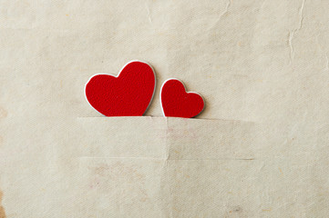 Old brown paper texture and heart decoration