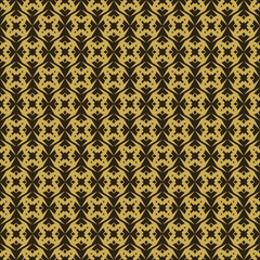 Seamless Pattern | Geometric background | Gold on Black | Vector Image.