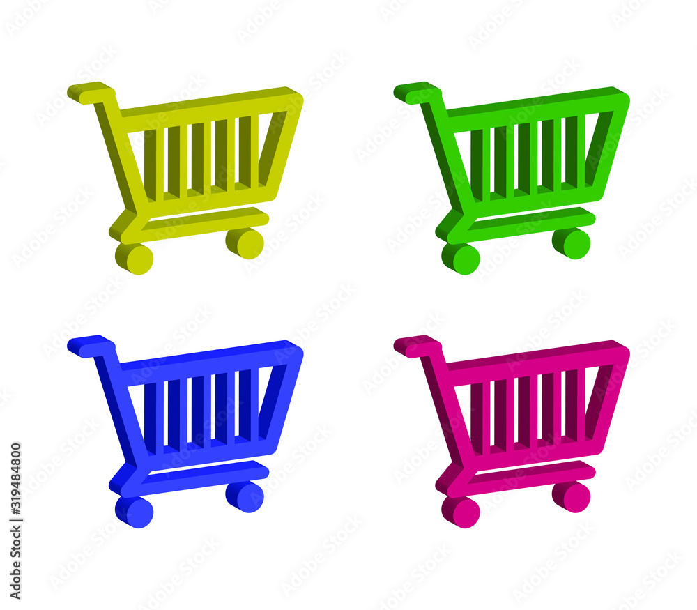 Sticker shopping cart set