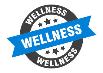 wellness sign. wellness round ribbon sticker. wellness tag