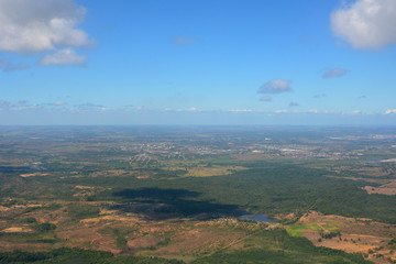Naklejka premium view from the airplane window to Aracaju,SE, Brazil