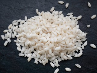 Risotto Reis in Nahaufnahme ungekocht