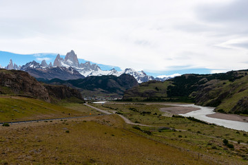 Fototapeta na wymiar Scenic views of El Chalten and Mount Fitz Roy. El Chalten, Patagonia, Argentina