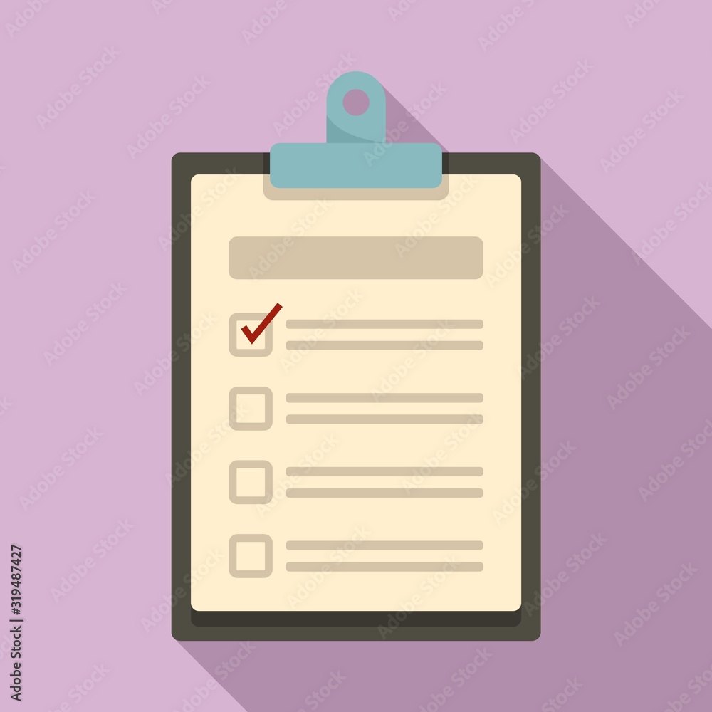 Poster checklist icon. flat illustration of checklist vector icon for web design