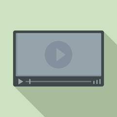 Video player icon. Flat illustration of video player vector icon for web design
