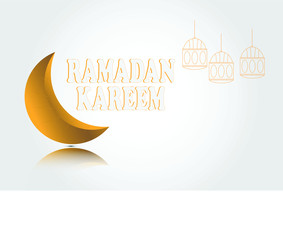 Ramadan Kareem islamic design crescent moon and calligraphy