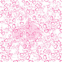 Seamless pattern hearts vector. Seamless pattern with pink hearts for valentines day. Vector illustration