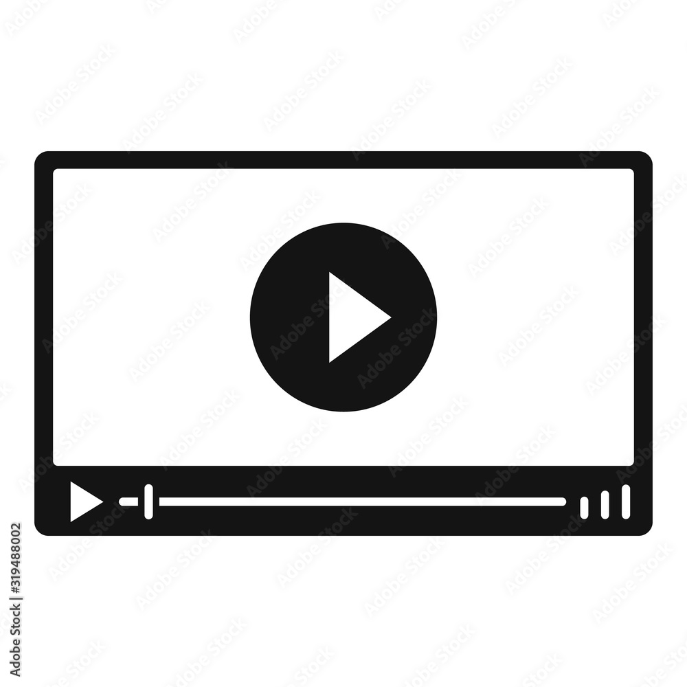 Poster video player icon. simple illustration of video player vector icon for web design isolated on white 