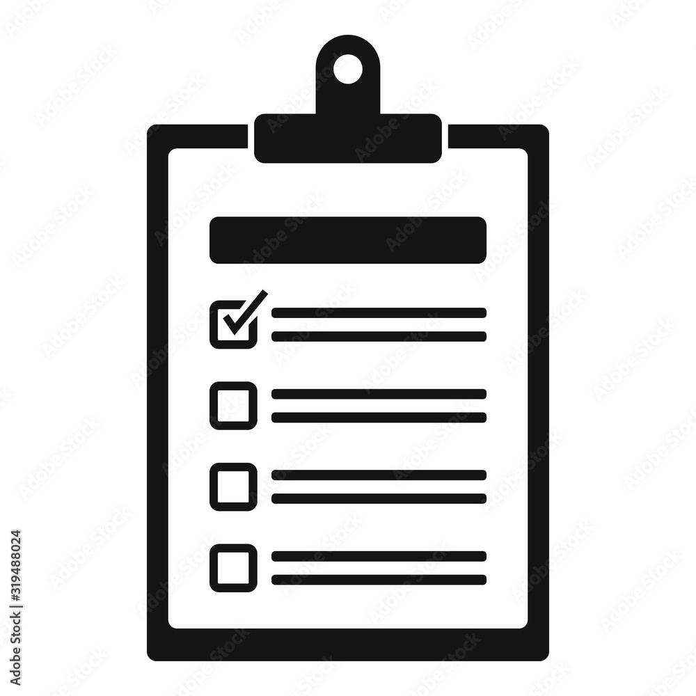 Poster checklist icon. simple illustration of checklist vector icon for web design isolated on white backgr