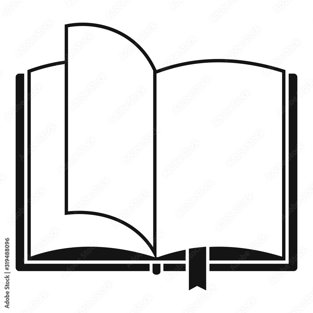 Poster open book icon. simple illustration of open book vector icon for web design isolated on white backgr