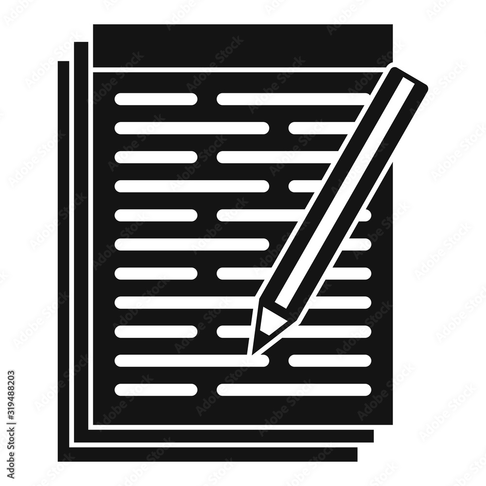 Poster pen paper notebook icon. simple illustration of pen paper notebook vector icon for web design isolat