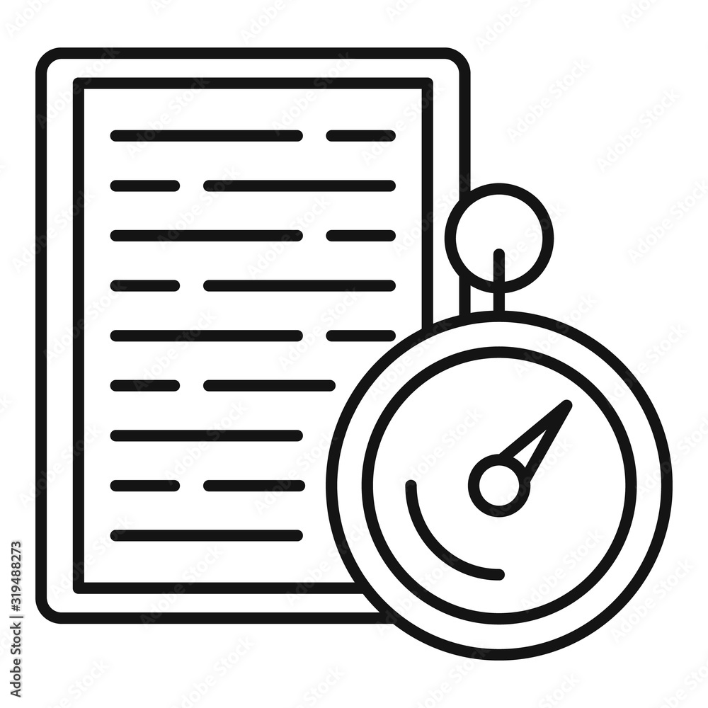 Poster stopwatch exam icon. outline stopwatch exam vector icon for web design isolated on white background