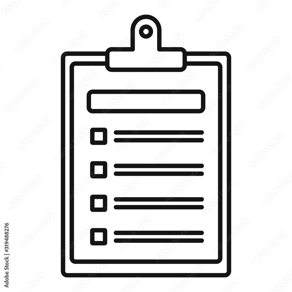 Poster checklist icon. outline checklist vector icon for web design isolated on white background