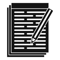 Pen paper notebook icon. Simple illustration of pen paper notebook vector icon for web design isolated on white background