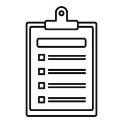 Checklist icon. Outline checklist vector icon for web design isolated on white background