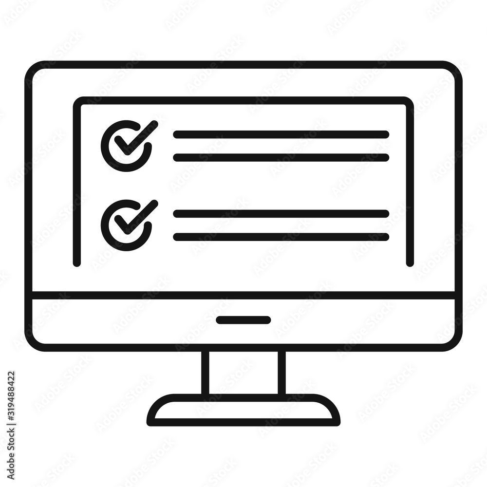 Poster computer monitor icon. outline computer monitor vector icon for web design isolated on white backgro