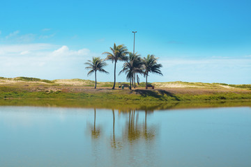 Obraz premium the lake on the beach Orla de Atalaia in the capital,Aracaju,Sergipe , Brazil