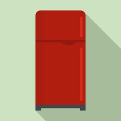 Retro fridge icon. Flat illustration of retro fridge vector icon for web design