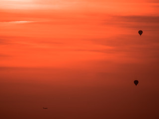 Ballonfahrt über Dresden im Sonnenuntergang