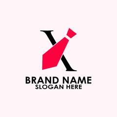 logo letter x with icon tie vector design	