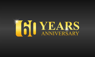 Obraz premium Gold 60 Years anniversary celebration template