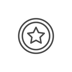 Fototapeta premium Star line outline icon and sparkle sign