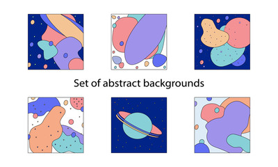 Set of abstract memphis backgrounds. Modern style. Vector