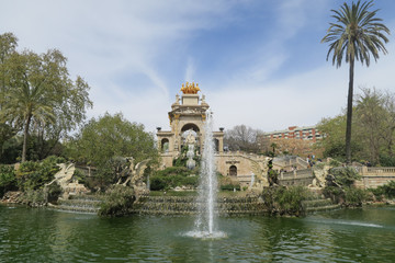 Barcelona, Spanien: Kaskaden Brunnen mit Wasserspielen im Parc de la Ciutadella